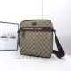 Gucci GG  Monogram Canvas Coated Messenger Bag