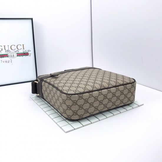 Gucci GG  Monogram Canvas Coated Messenger Bag