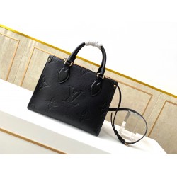 Women's Louis Vuitton Monogram Empreinte Leather Onthgo Black Tote 