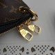 LOUIS VUITTON BLACK MONOGRAM COATED CAVAS AND CERISE LEATHER PALLAS BB GOLD HEARDWARE HANDBAG