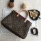 LOUIS VUITTON  MONOGRAM COATED CAVAS AND CERISE LEATHER PALLAS BB GOLD HEARDWARE HANDBAG