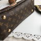 LOUIS VUITTON  MONOGRAM COATED CAVAS AND CERISE LEATHER PALLAS BB GOLD HEARDWARE HANDBAG