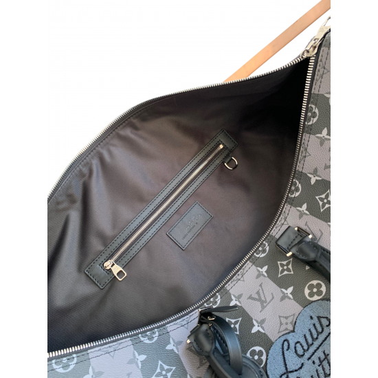 Louis Vuitton x Nigo Keepall Bandouliere 55 Monogram Stripes Eclipse